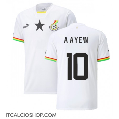 Ghana Andre Ayew #10 Prima Maglia Mondiali 2022 Manica Corta